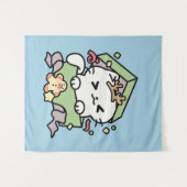 Kerstfeest met Gesponnen-ty Time Cat Wandkleed (Voorkant (horizontaal))