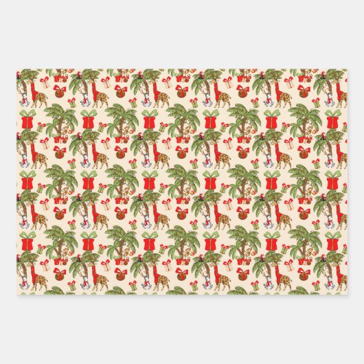 kerstfeest met gevlekt Oerwoud Inpakpapier Vel (Voorkant 3)