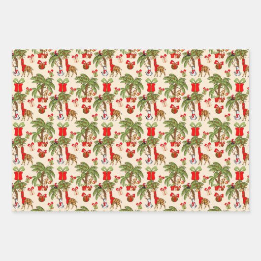 kerstfeest met gevlekt Oerwoud Inpakpapier Vel (Voorkant 2)