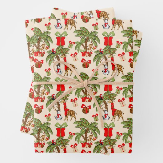 kerstfeest met gevlekt Oerwoud Inpakpapier Vel (In situ)