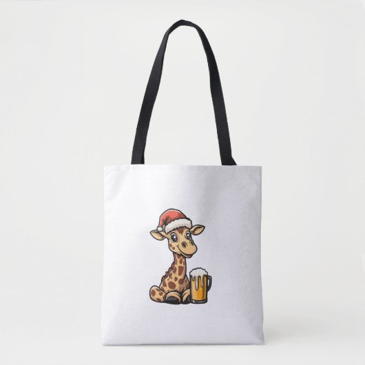 Kerstfeest met Giraffe _ Xmas Funny Party Tote Bag (Voorkant)