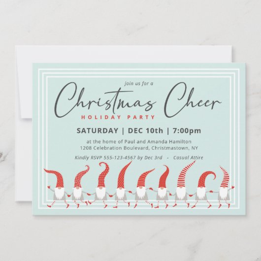 Kerstfeest met Gnome Kerstvreugde Vakantiefeest Kaart (Voorkant)