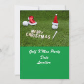 Kerstfeest met golfbal en Santa Hat Kaart (Voorkant)