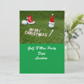 Kerstfeest met golfbal en Santa Hat Kaart (Staand voorkant)