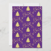 Kerstfeest met gouden sterren Paars Kaart (Achterkant)