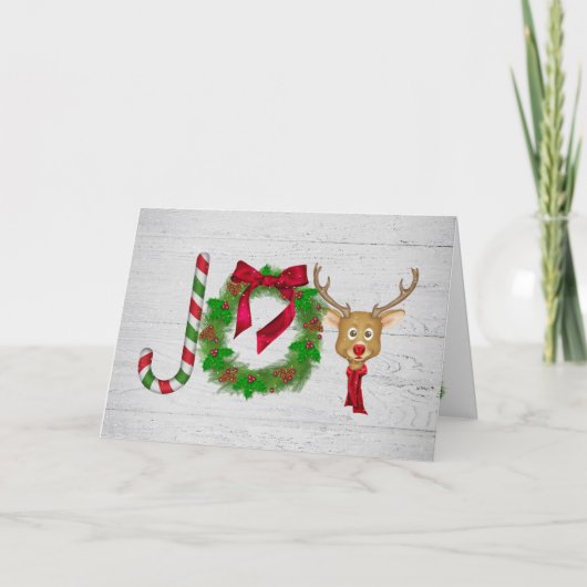 Kerstfeest met grijs bijtend hout met sneeuwvlokke kaart (Voorkant)