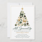 Kerstfeest met groen en goud kaart (Voorkant)