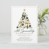 Kerstfeest met groen en goud kaart (Staand voorkant)
