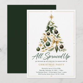 Kerstfeest met groen en goud kaart