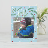 Kerstfeest met groene naalden Foto Kaart (Staand voorkant)