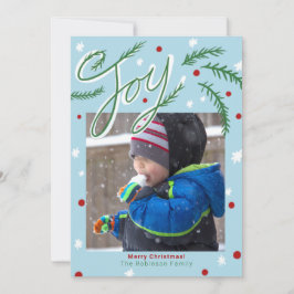 Kerstfeest met groene naalden Foto Kaart