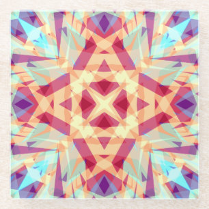 Kerstfeest met helder, vrolijk Jolly Modern Patroo Glazen Onderzetter