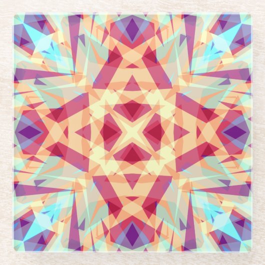 Kerstfeest met helder, vrolijk Jolly Modern Patroo Glazen Onderzetter (Voorkant)