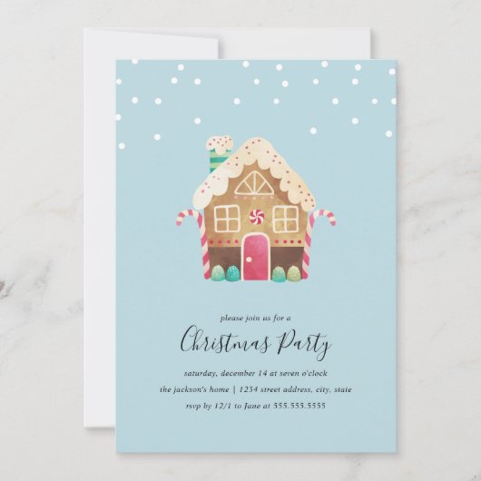 Kerstfeest met het huis van de Kerstman Kaart (Voorkant)