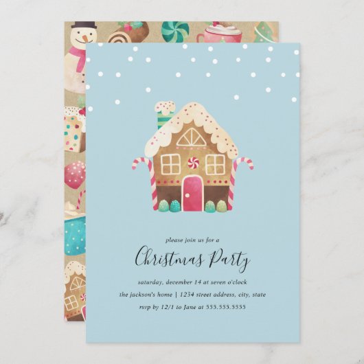 Kerstfeest met het huis van de Kerstman Kaart (Voorkant / Achterkant)