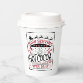 kerstfeest met hete cacao papieren bekers (Voorkant)