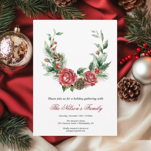 Kerstfeest met Holiday Holly Feestdagenkaart