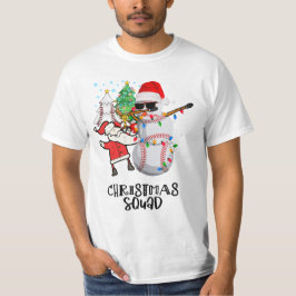 Kerstfeest met honkbal en kerstman met kerstman t-shirt
