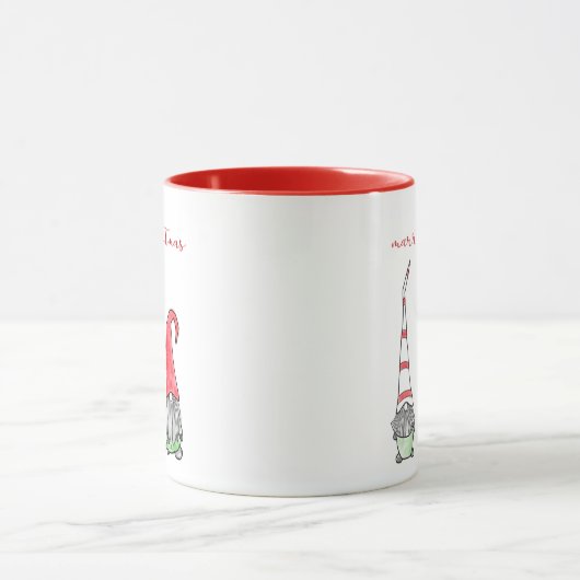 kerstfeest met kerst gnoom gnomen santa mok (Midden)