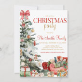 Kerstfeest met kerstboom in de winter kaart (Voorkant)