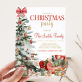 Kerstfeest met kerstboom in de winter kaart