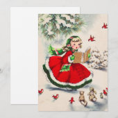 kerstfeest met kerstcadeau kaart (Voorkant / Achterkant)