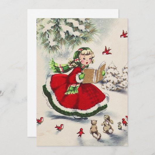 kerstfeest met kerstcadeau kaart (Voorkant / Achterkant)