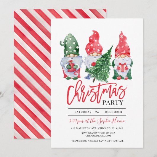 kerstfeest met kerstcadeaus kaart (Voorkant / Achterkant)