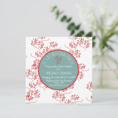 Kerstfeest met kerstfeest in Berry Red Sprigs Kaart (Staand voorkant)