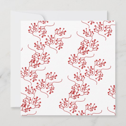 Kerstfeest met kerstfeest in Berry Red Sprigs Kaart (Achterkant)