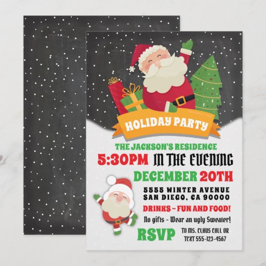 Kerstfeest met kerstfeest kaart (Voorkant / Achterkant)