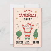 Kerstfeest met Kerstman uitnodiging (Voorkant)