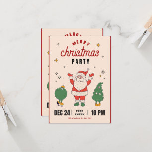 Kerstfeest met Kerstman uitnodiging