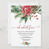 Kerstfeest met Kerstmis Holly Feestdagenkaart (Voorkant)