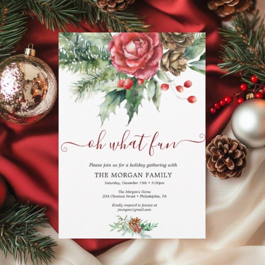 Kerstfeest met Kerstmis Holly Feestdagenkaart