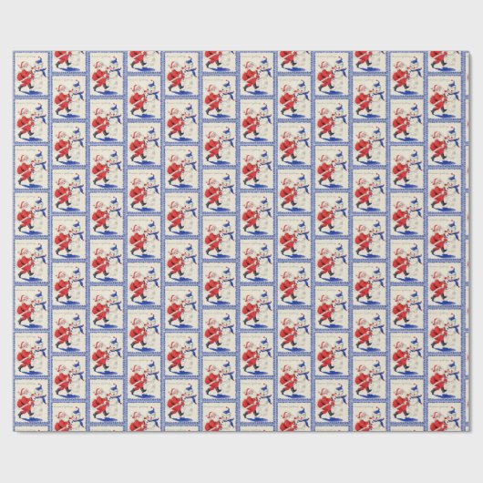 kerstfeest met kerstmis - snowman cadeaupapier (Vlak)