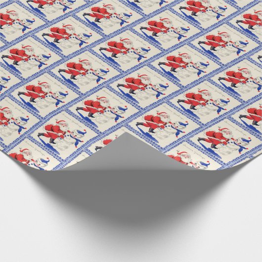 kerstfeest met kerstmis - snowman cadeaupapier (Hoek)