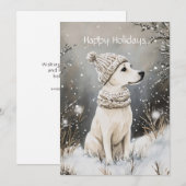 Kerstfeest met knusse hond feestdagenkaart (Voorkant / Achterkant)