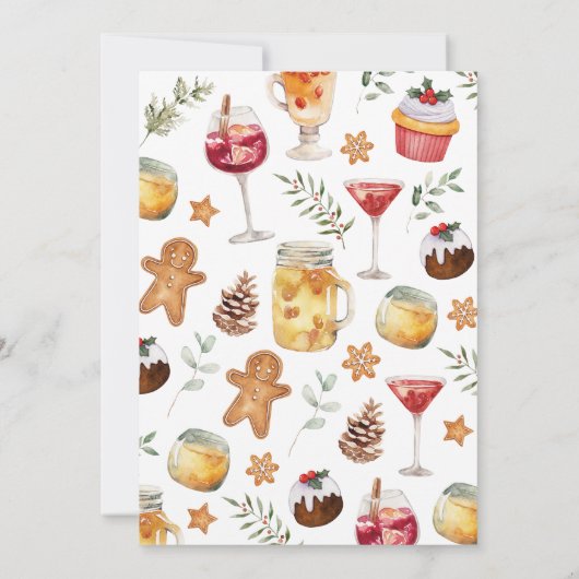 Kerstfeest met Koekjes en Cocktails Uitnodiging (Achterkant)