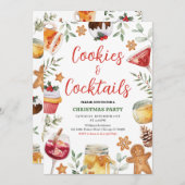 Kerstfeest met Koekjes en Cocktails Uitnodiging (Voorkant / Achterkant)