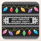 Kerstfeest met lelijke trui kartonnen onderzetters (Voorkant)