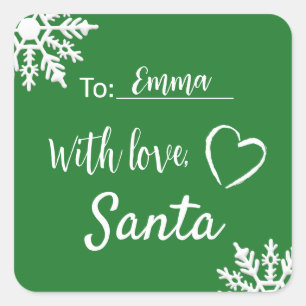 Kerstfeest met liefde van Santa Snowflakes Sticker