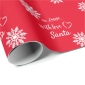 Kerstfeest met liefde van Santa Snowflakes Sticker Cadeaupapier (Rol Hoek)