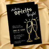 Kerstfeest met Making Spirits Bright Champagne Folie Uitnodiging
