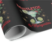 Kerstfeest met maretak en margarita's cadeaupapier (Rol Hoek)
