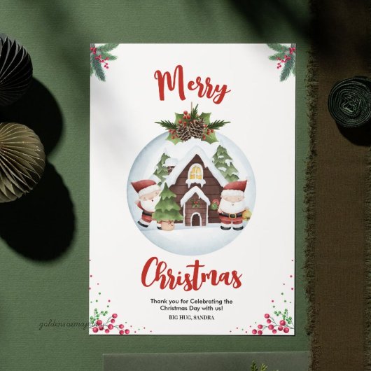 Kerstfeest met Merry Vibes Bedankkaart