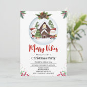 Kerstfeest met Merry Vibes Kaart (Staand voorkant)