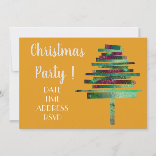 Kerstfeest met moderne ambachtelijke kerstboom kaart (Voorkant)