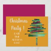 Kerstfeest met moderne ambachtelijke kerstboom kaart (Voorkant / Achterkant)