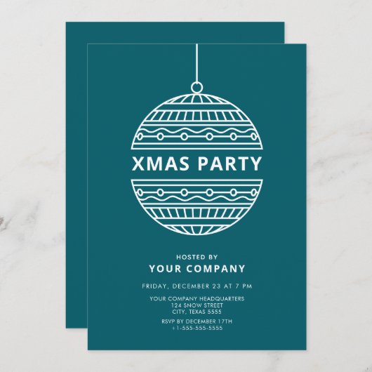 Kerstfeest met moderne kerstdiscobal kaart (Voorkant / Achterkant)